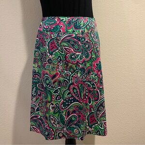 Talbots Vibrant Paisley Midi Skirt